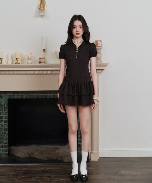 andwang(アンドワン)の「Double frill mini dress(ワンピース・レディース・ブラック・SMALL)」の12枚目の写真