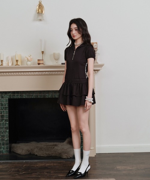 andwang(アンドワン)の「Double frill mini dress(ワンピース・レディース・ブラック・SMALL)」の13枚目の写真