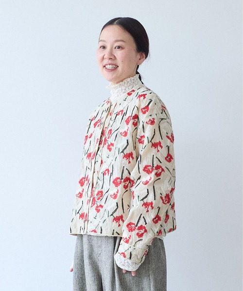 yuni(ユニ )の「Cotton Nylon sheer blooming embroidery haori blouse(シャツ/ブラウス・レディース・レッド/チャコールグレー/ベージュ・FREE)」の18枚目の写真