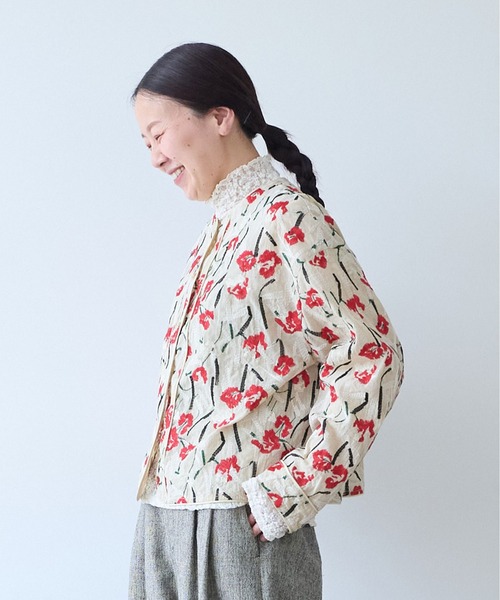 yuni(ユニ )の「Cotton Nylon sheer blooming embroidery haori blouse(シャツ/ブラウス・レディース・レッド/チャコールグレー/ベージュ・FREE)」の19枚目の写真