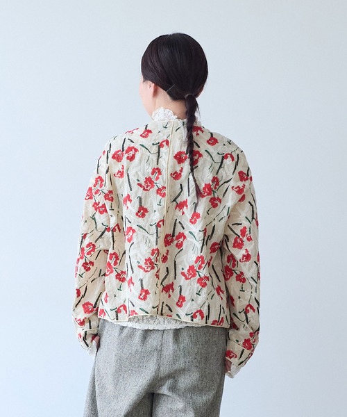 yuni(ユニ )の「Cotton Nylon sheer blooming embroidery haori blouse(シャツ/ブラウス・レディース・レッド/チャコールグレー/ベージュ・FREE)」の20枚目の写真