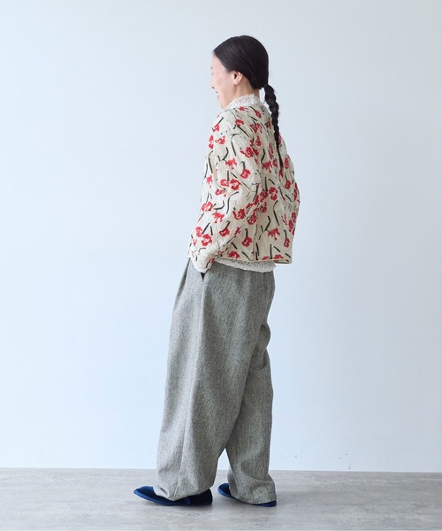 yuni(ユニ )の「Cotton Nylon sheer blooming embroidery haori blouse(シャツ/ブラウス・レディース・レッド/チャコールグレー/ベージュ・FREE)」の14枚目の写真