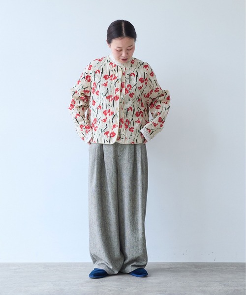 yuni(ユニ )の「Cotton Nylon sheer blooming embroidery haori blouse(シャツ/ブラウス・レディース・レッド/チャコールグレー/ベージュ・FREE)」の13枚目の写真