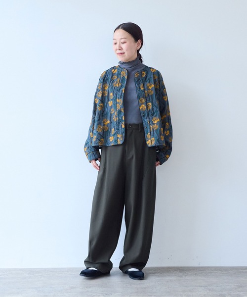yuni(ユニ )の「Cotton Nylon sheer blooming embroidery haori blouse(シャツ/ブラウス・レディース・レッド/チャコールグレー/ベージュ・FREE)」の5枚目の写真