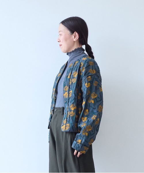 yuni(ユニ )の「Cotton Nylon sheer blooming embroidery haori blouse(シャツ/ブラウス・レディース・レッド/チャコールグレー/ベージュ・FREE)」の10枚目の写真