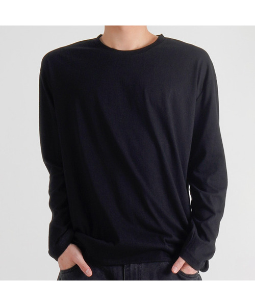 BUTTON SEOUL(ボタンソウル)の「バックスリットクールタッチロングスリーブ (3カラー)(Tシャツ/カットソー・メンズ・ブラック/ホワイト/スカイブルー・MEDIUM/LARGE/X-LARGE)」の1枚目の写真