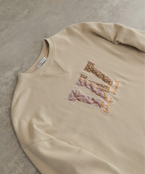 NOMBRE IMPAIR（ノンブルアンペール）の「ロゴワッペン付き裏毛　クルーネックプルオーバー（Tシャツ/カットソー・レディース・ベージュ/キャメル・FREE）」の17枚目の写真