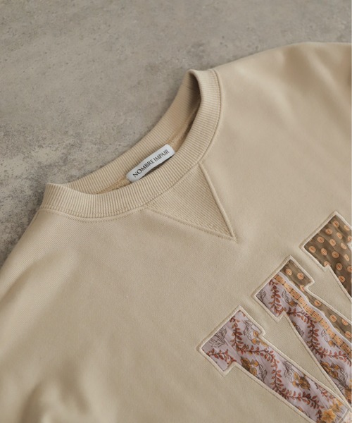 NOMBRE IMPAIR（ノンブルアンペール）の「ロゴワッペン付き裏毛　クルーネックプルオーバー（Tシャツ/カットソー・レディース・ベージュ/キャメル・FREE）」の18枚目の写真