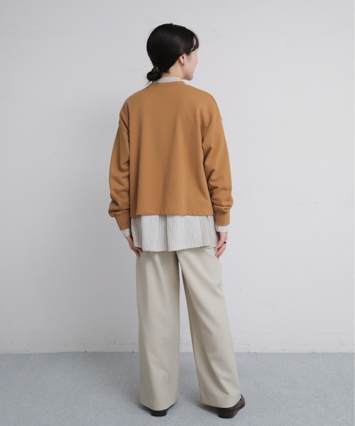 NOMBRE IMPAIR（ノンブルアンペール）の「ロゴワッペン付き裏毛　クルーネックプルオーバー（Tシャツ/カットソー・レディース・ベージュ/キャメル・FREE）」の11枚目の写真