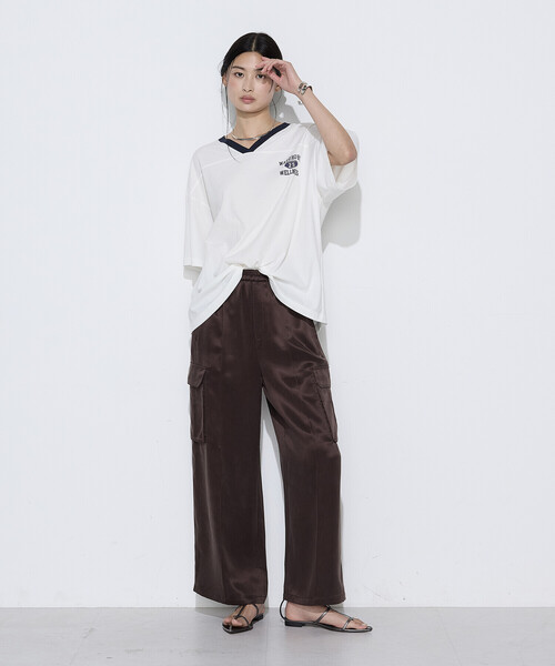 COMME CA Wardrobe(コムサワードローブ)の「ヴィンテージレアルツイストライト プリントTシャツ(Tシャツ/カットソー・レディース・ミント/ネイビー/オフホワイト・FREE)」の4枚目の写真
