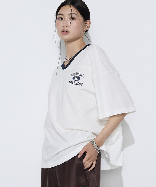 COMME CA Wardrobe(コムサワードローブ)の「ヴィンテージレアルツイストライト プリントTシャツ(Tシャツ/カットソー・レディース・ミント/ネイビー/オフホワイト・FREE)」の7枚目の写真