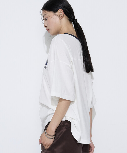 COMME CA Wardrobe(コムサワードローブ)の「ヴィンテージレアルツイストライト プリントTシャツ(Tシャツ/カットソー・レディース・ミント/ネイビー/オフホワイト・FREE)」の8枚目の写真
