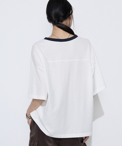 COMME CA Wardrobe(コムサワードローブ)の「ヴィンテージレアルツイストライト プリントTシャツ(Tシャツ/カットソー・レディース・ミント/ネイビー/オフホワイト・FREE)」の10枚目の写真