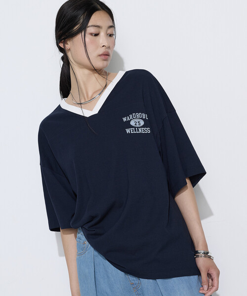 COMME CA Wardrobe(コムサワードローブ)の「ヴィンテージレアルツイストライト プリントTシャツ(Tシャツ/カットソー・レディース・ミント/ネイビー/オフホワイト・FREE)」の13枚目の写真