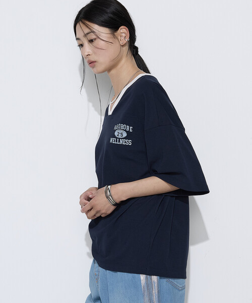 COMME CA Wardrobe(コムサワードローブ)の「ヴィンテージレアルツイストライト プリントTシャツ(Tシャツ/カットソー・レディース・ミント/ネイビー/オフホワイト・FREE)」の14枚目の写真