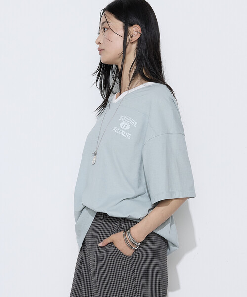 COMME CA Wardrobe(コムサワードローブ)の「ヴィンテージレアルツイストライト プリントTシャツ(Tシャツ/カットソー・レディース・ミント/ネイビー/オフホワイト・FREE)」の18枚目の写真