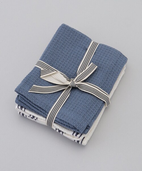 212 KITCHEN STORE（トゥワントゥキッチンストア）の「100% COTTON キッチンクロス ワッフル2枚セット BL ＜212Kオリジナル＞（エプロン・レディース・その他・00）」の2枚目の写真