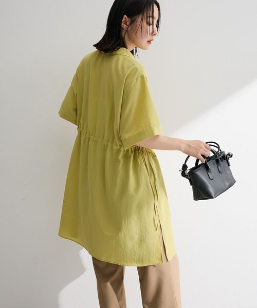 Green Parks(グリーンパークス)の「ウエストリボンミディ丈ワンピース(シャツワンピース・レディース・ベージュ/グリーン系その他3/ブルー系その他6/ブラック/ブラウン系その他4・FREE)」の20枚目の写真