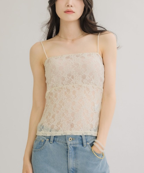 NEUNA（ヌナ）の「【大人女性にオススメ◎】カップ付きオールレースキャミ（キャミソール・レディース・ブラック/アイボリー・FREE）」の19枚目の写真