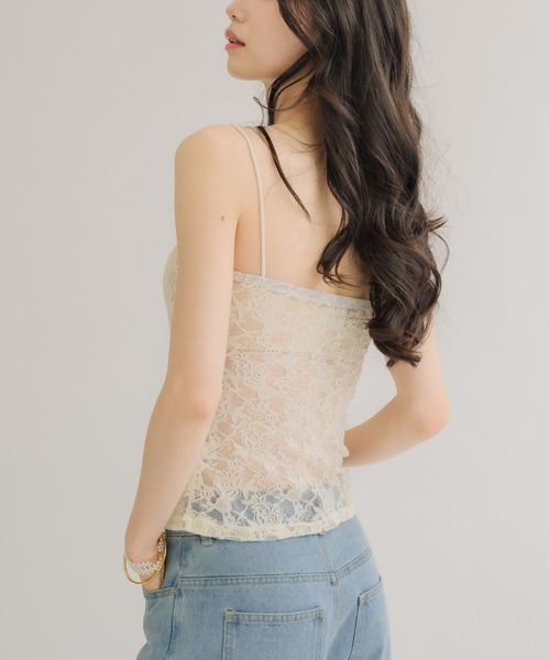 NEUNA（ヌナ）の「【大人女性にオススメ◎】カップ付きオールレースキャミ（キャミソール・レディース・ブラック/アイボリー・FREE）」の20枚目の写真