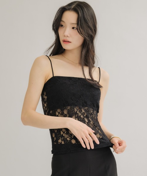 NEUNA（ヌナ）の「【大人女性にオススメ◎】カップ付きオールレースキャミ（キャミソール・レディース・ブラック/アイボリー・FREE）」の14枚目の写真