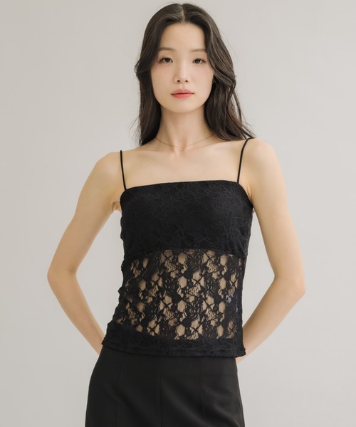 NEUNA（ヌナ）の「【大人女性にオススメ◎】カップ付きオールレースキャミ（キャミソール・レディース・ブラック/アイボリー・FREE）」の22枚目の写真