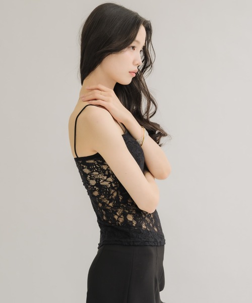 NEUNA（ヌナ）の「【大人女性にオススメ◎】カップ付きオールレースキャミ（キャミソール・レディース・ブラック/アイボリー・FREE）」の16枚目の写真