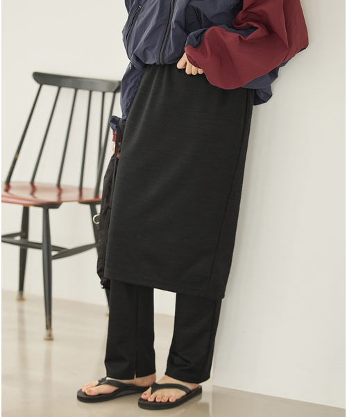 JOURNAL STANDARD（ジャーナルスタンダード）の「TWモクロディ スカート レイヤード パンツ（その他パンツ・レディース・ブラック系その他/ブラウン・FREE）」の2枚目の写真