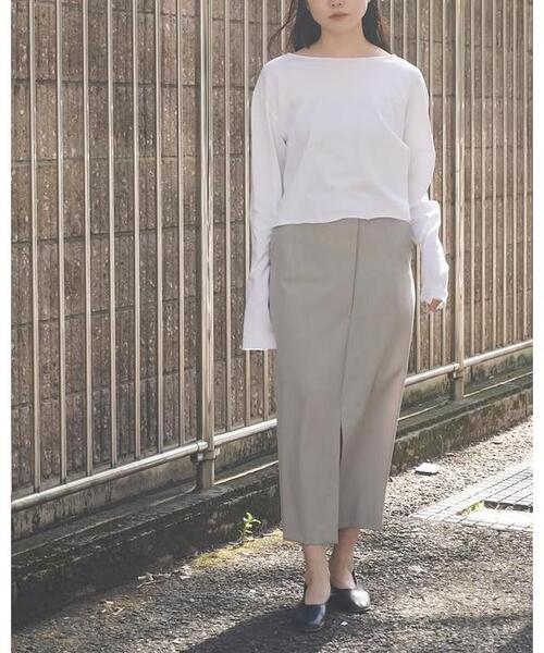 YLEVE（イレーヴ）の「YLEVE / WOOL CHAMBRAY SKIRT（スカート・レディース・グレー/ネイビー・1/0/2）」の12枚目の写真