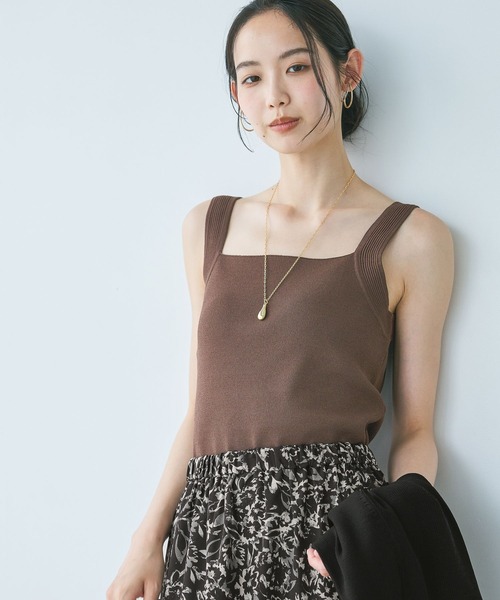 Andemiu(アンデミュウ)の「【接触冷感】デザインニットタンク/1032184(ニット/セーター・レディース・カーキ/ブラウン/ブラック・FREE)」の16枚目の写真