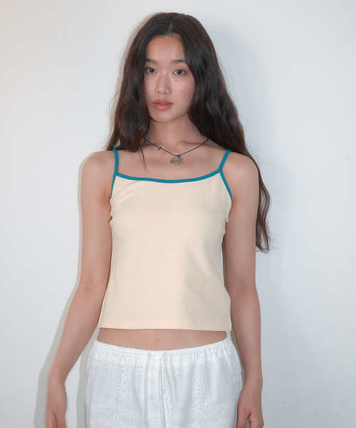 HOMEBODY THINGS(ホームバディ ティングズ)の「Contrast Strap Sleeveless (LIGHT YELLOW)(Tシャツ/カットソー・レディース・その他・2/1)」の1枚目の写真