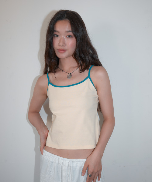 HOMEBODY THINGS(ホームバディ ティングズ)の「Contrast Strap Sleeveless (LIGHT YELLOW)(Tシャツ/カットソー・レディース・その他・2/1)」の2枚目の写真