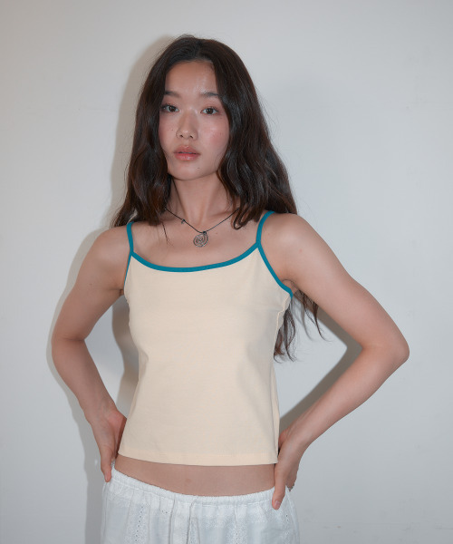 HOMEBODY THINGS(ホームバディ ティングズ)の「Contrast Strap Sleeveless (LIGHT YELLOW)(Tシャツ/カットソー・レディース・その他・2/1)」の3枚目の写真