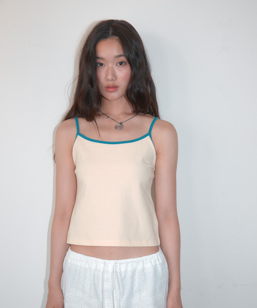 HOMEBODY THINGS(ホームバディ ティングズ)の「Contrast Strap Sleeveless (LIGHT YELLOW)(Tシャツ/カットソー・レディース・その他・2/1)」の4枚目の写真