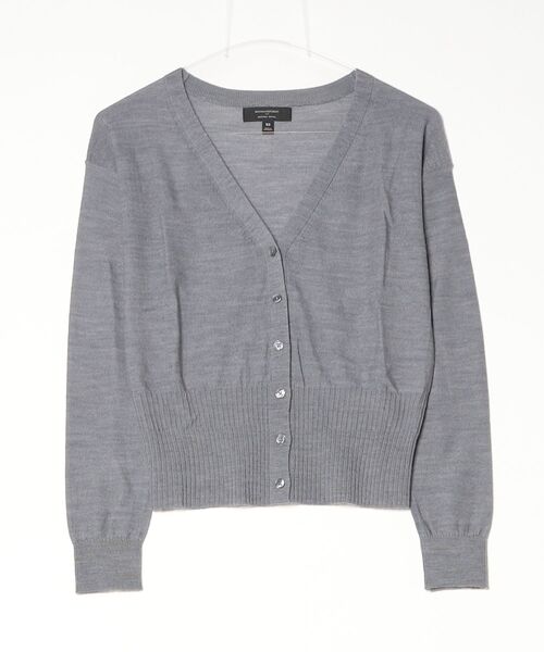 BANANA REPUBLIC FACTORY STORE（バナナリパブリック ファクトリーストア）の「BANANA REPUBLIC FACTORY STORE　　メリノウール Vネッククロップドカーディガン（カーディガン/ボレロ・レディース・グレー/ワイン/チャコールグレー/キャメル・M/L/XS/S）」の3枚目の写真
