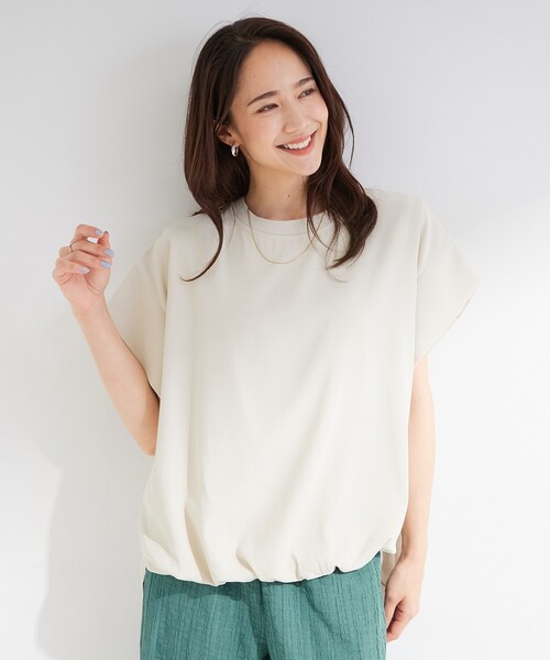 SHOO・LA・RUE(シューラルー)の「【洗濯機可/体型カバー】インせずこなれる ふんわり裾バルーントップス(Tシャツ/カットソー・レディース・ダークブラウン/サックスブルー/ブラック/ナチュラル/ライトイエロー系・00)」の21枚目の写真