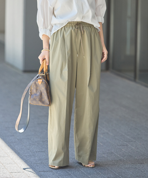 journal standard L'essage（ジャーナルスタンダードレサージュ）の「《追加3》ウォッシャブル タイプライターイージーワイドパンツ（その他パンツ・レディース・ライトグレー/カーキ/ブラウン・38/40/36）」の3枚目の写真