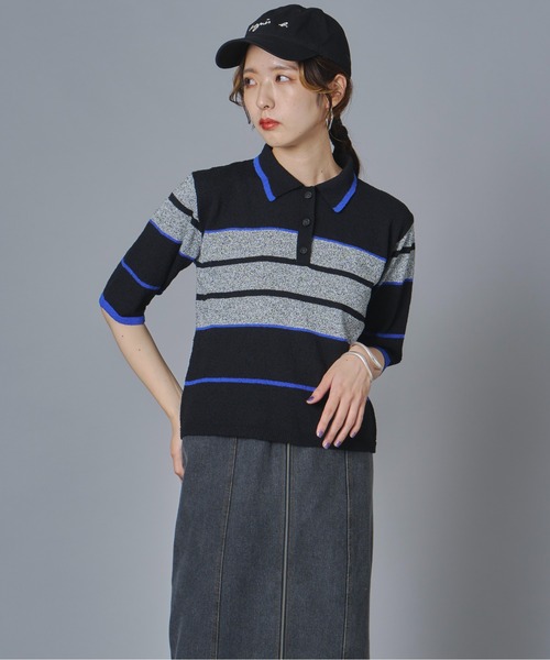 terrace(テラス)の「ブークレボーダーニットラガーシャツ(ニット/セーター・レディース・ブラック/グレー/ブラウン・FREE)」の21枚目の写真