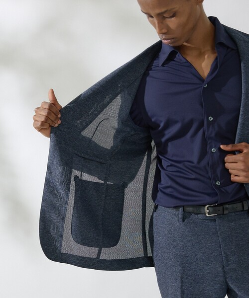 DESIGNWORKS（デザインワークス）の「【セットアップ対応】カラミメッシュプリントジャケット / ストレッチ / イージーケア（セットアップ・メンズ・ネイビー/グレー・44/46/48/50）」の12枚目の写真