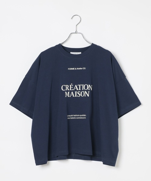 studio CLIP(スタディオクリップ)の「【接触冷感・遮熱機能】ボックスカラーロゴTシャツ(Tシャツ/カットソー・レディース・ネイビー/レッド/ブラウン・FREE)」の4枚目の写真