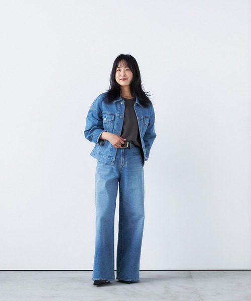 YANUK(ヤヌーク)の「バギーストレート"MARY"(デニムパンツ・レディース・サックスブルー・24inch/23inch/22inch/21inch/27inch/26inch/25inch)」の1枚目の写真