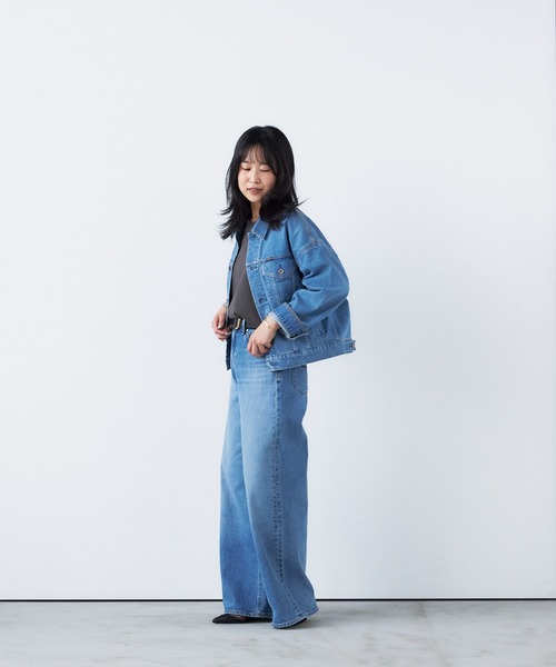 YANUK(ヤヌーク)の「バギーストレート"MARY"(デニムパンツ・レディース・サックスブルー・24inch/23inch/22inch/21inch/27inch/26inch/25inch)」の3枚目の写真