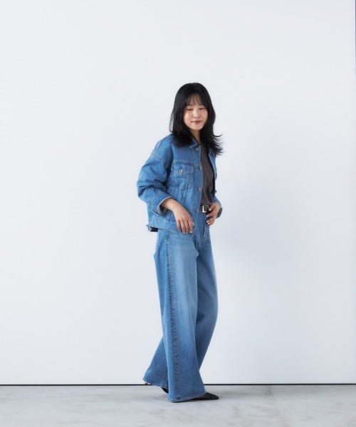 YANUK(ヤヌーク)の「バギーストレート"MARY"(デニムパンツ・レディース・サックスブルー・24inch/23inch/22inch/21inch/27inch/26inch/25inch)」の4枚目の写真
