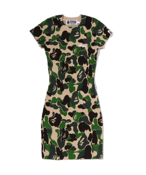 ⭐︎BAPE 半袖ミニワンピース⭐︎ ABC CAMO BAPE LOGO RIB ONEPIECE（ワンピース）｜A BATHING APE（ア