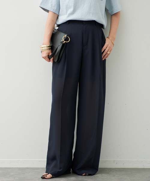 Deuxieme Classe(ドゥーズィエムクラス)の「*Minimal Sheer パンツ(スラックス・レディース・ブラック/ネイビー・38/36/34)」の2枚目の写真