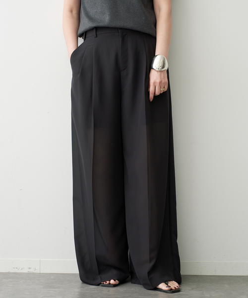 Deuxieme Classe(ドゥーズィエムクラス)の「*Minimal Sheer パンツ(スラックス・レディース・ブラック/ネイビー・38/36/34)」の3枚目の写真