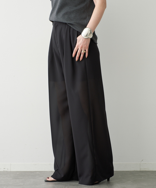 Deuxieme Classe(ドゥーズィエムクラス)の「*Minimal Sheer パンツ(スラックス・レディース・ブラック/ネイビー・38/36/34)」の4枚目の写真