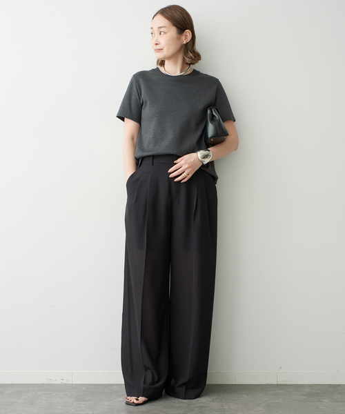 Deuxieme Classe(ドゥーズィエムクラス)の「*Minimal Sheer パンツ(スラックス・レディース・ブラック/ネイビー・38/36/34)」の6枚目の写真