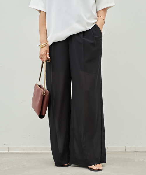 Deuxieme Classe(ドゥーズィエムクラス)の「*Minimal Sheer パンツ(スラックス・レディース・ブラック/ネイビー・38/36/34)」の9枚目の写真