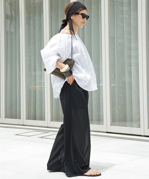 Deuxieme Classe(ドゥーズィエムクラス)の「*Minimal Sheer パンツ(スラックス・レディース・ブラック/ネイビー・38/36/34)」の21枚目の写真